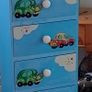 Blue children's chest of drawers with car motifs Image 2