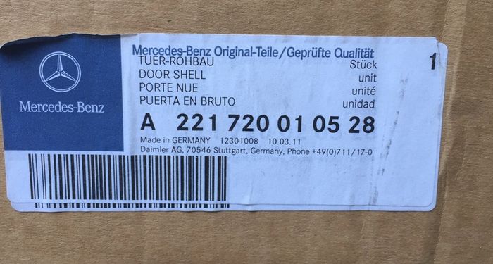 LH Front Door (Mercedes S Class W221)