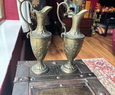 vintage art nouveau style brass ewers