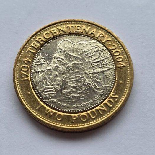 Gibraltar 2 Pound Coin 1704 Tercentenary 2004 Unc