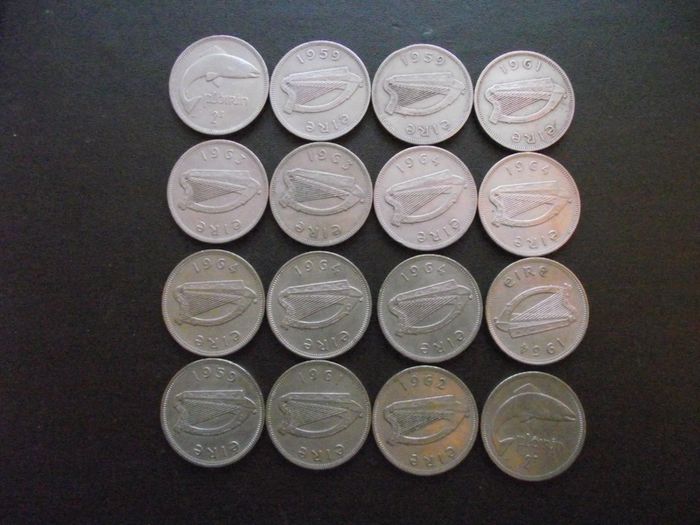 16 Irish Florins (Two Shillings) (1959-1964)