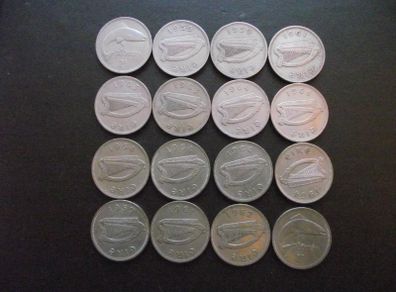 16 Irish Florins (Two Shillings) (1959-1964)