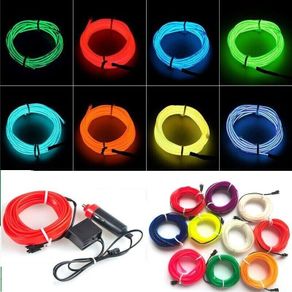 5m LED Ambient Lignting Wire Neon String Strip Car Atmosphere Light Set Kit