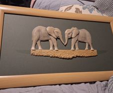 Limited edition 3D "Lets Shake On It" Elephant picture by Simon Harris