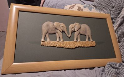 Limited edition 3D "Lets Shake On It" Elephant picture by Simon Harris