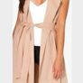 Sleeveless Jacket with Tie Belt Image 4