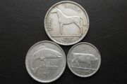 1941 Irish Republic. Set of 3 Silver Coins: Half Crown&amp;Florin&amp;Shilling