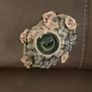 Stunning Vintage Style Altered Art Glass Bottle  Decorative Cross and Floral Detail Image 6