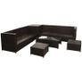 8 Piece Garden Lounge Set with Cushions Poly Rattan Brown Image 4