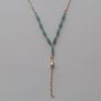 Gold Tone Layered Turquoise Bead Necklace Image 2