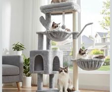 Cat Tree, 100cm Tower with All-Sisal Wrapped Scratching Post
