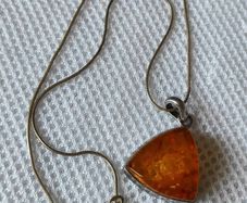 Vintage sterling silver Baltic amber necklace