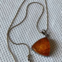Vintage sterling silver Baltic amber necklace