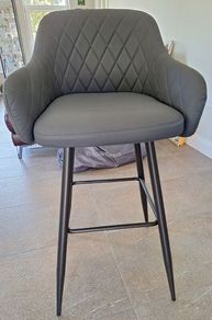 EZ Living Ottowa Grey Faux Leather Bar Stool