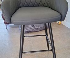 EZ Living Ottowa Grey Faux Leather Bar Stool