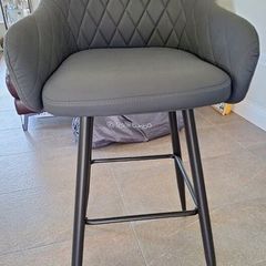EZ Living Ottowa Grey Faux Leather Bar Stool