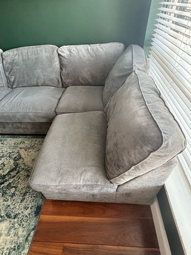 Grey Corner Sofa with Footstool (Harvey Norman Fantasia)