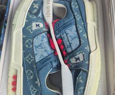 Blue Denim Monogram Skate Shoes
