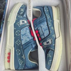 Blue Denim Monogram Skate Shoes