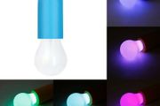 Hanging LED Pull Rope Light Bulb Colorful Camping Kids Room Decorative Lamp Blue