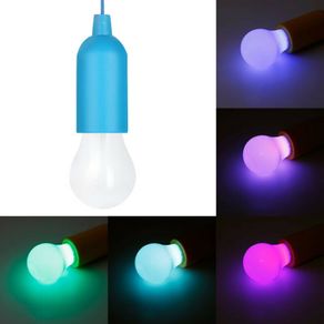 Hanging LED Pull Rope Light Bulb Colorful Camping Kids Room Decorative Lamp Blue