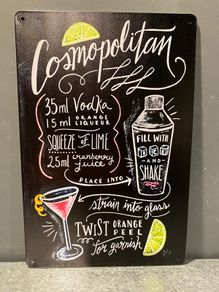 Cosmopolitan Tin Metal Sign