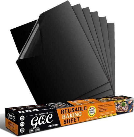Grill Mat, Set of 6 BBQ Grill Mat Non Stick Barbecue Baking Mat, Teflon Cooking Mats for Electric Grill Gas Charcoal BBQ,