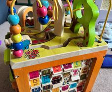 zany zoo wooden activity cube
