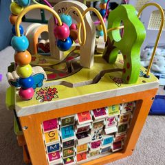 zany zoo wooden activity cube