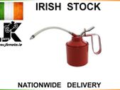 142ml 1/4 Pint Oil Can With Spout Thumb Up Red Metal Body