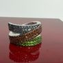 Silver Sterling Silver Statement Ring: Chrome Diopside, Garnet & Tanzanite Image 2