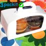 Lot of 10 Double White Cupcake boxes with clear window and tag perfect for muffins and cupcakes Image 2