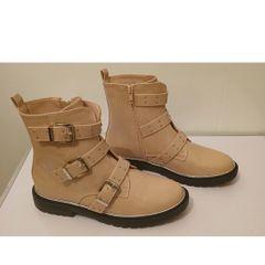 SCHUH Girls Cream Pale Pink Multi Buckle Ankle Boots UK 5 EU 38 New Boxed  CAN POST