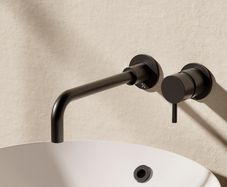 Crosswater matt black wall mounted tap 2 hole set