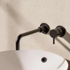 Crosswater matt black wall mounted tap 2 hole set