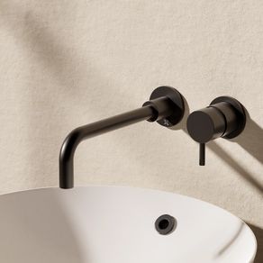 Crosswater matt black wall mounted tap 2 hole set