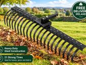 60 Inch Tow Behind Landscape Rake Heavy Duty 21 Tine Steel ATV Lawn Rake
