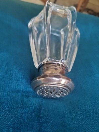 Vintage x large  1950s Silver Crystal Salt Cellar