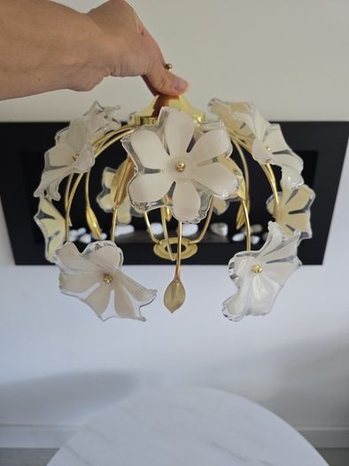 Vintage Hollywood Regency Floral Ceiling Light