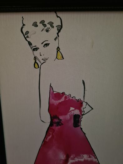 Lady in Pink Dress Print