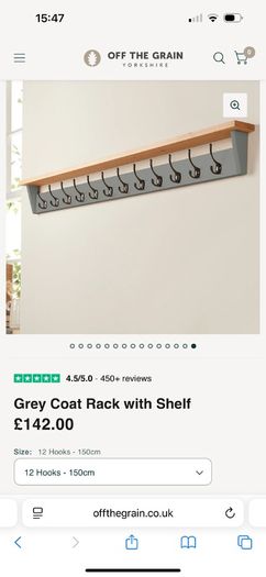Coat Rack with Shelf - 12 Hooks