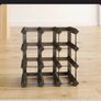 12 Bottle traditional wood and metal wine rack Image 3