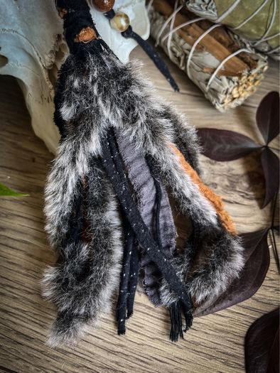 Fantasy Hairwrap Dreadwrap with a Leather Bead and Trinkets Cosplayh