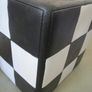 Harlequin checkered black white stool table Image 8