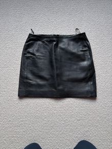 Sezane Harlow black leather skirt size 12 BNWT