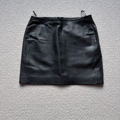 Sezane Harlow black leather skirt size 12 BNWT