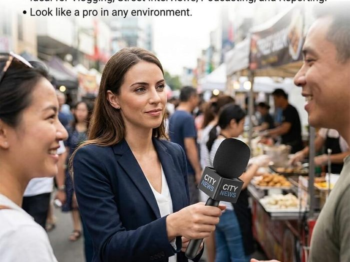 Wireless Microphone Handheld Stick with Windshield Foam and Mic Flag Compatible with Multiple Microphones (Brand New)