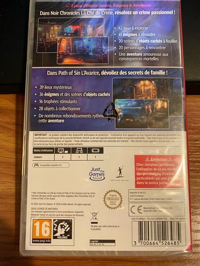 Mystery Investigations Noir Chronicles and Path Of Sin Nintendo Switch