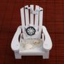 Beach Nautical Miniature Decoration Ornament Small Wooden Beach Chair Model Decorated with Ship Steering Wheel Seagull Shell Conch Image 2