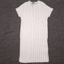 Zara Cream White Black Pinstripe Quilted Short Sleeve Shift Midi Dress Size S Image 6